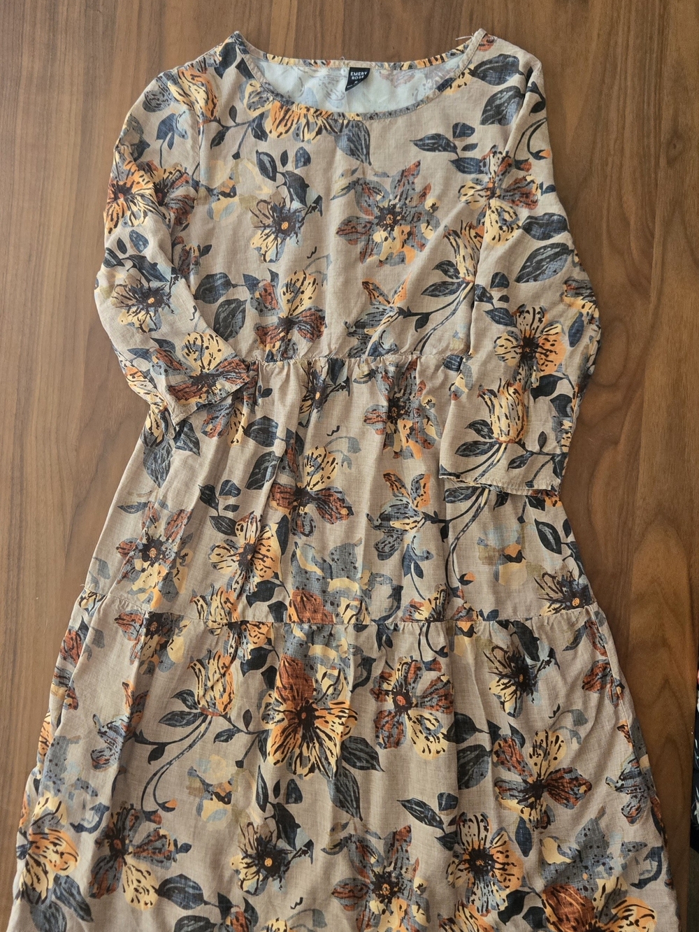 Boho Floral Tiered Smock Mini Dress Size M